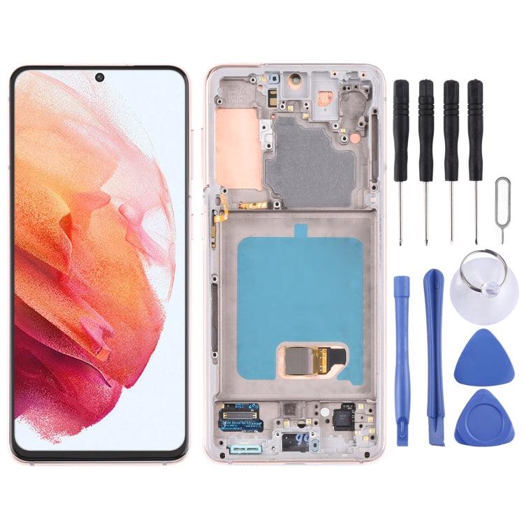 Original LCD Screen and Digitizer Full Assembly with Frame For Samsung Galaxy S21 4G/S21 5G SM-G990 SM-G991, For Samsung Galaxy S21 4G/S21 5G