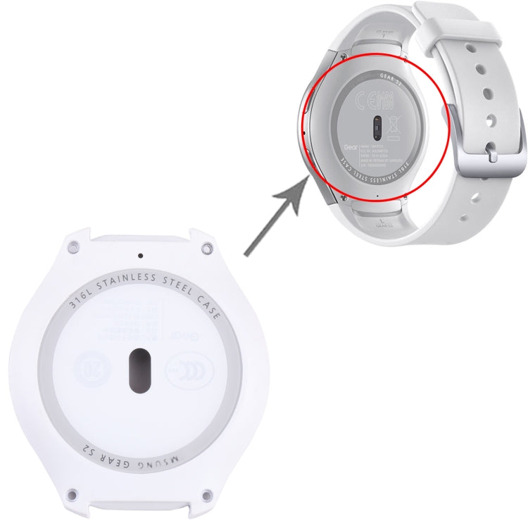 Rear Housing Cover with Glass Lens For Samsung Gear S2 SM-R720, SM-R720 (White), SM-R720 (Black)