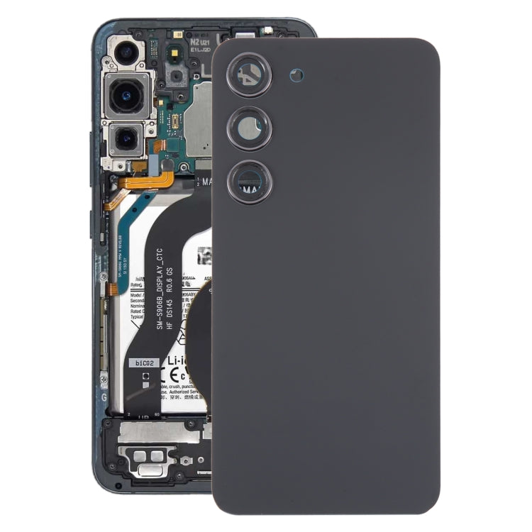 For Samsung Galaxy S23 SM-S911B OEM Glass Battery Back Cover with Camera Lens Frame, For Samsung Galaxy S23 (with Camera Cover)