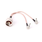 RG316 N Male to 2xTS9 / 2xCRC9 Male Connecting Cable, Length: 15cm, N Male to 2xTS9 / 2xCRC9 Male 15cm