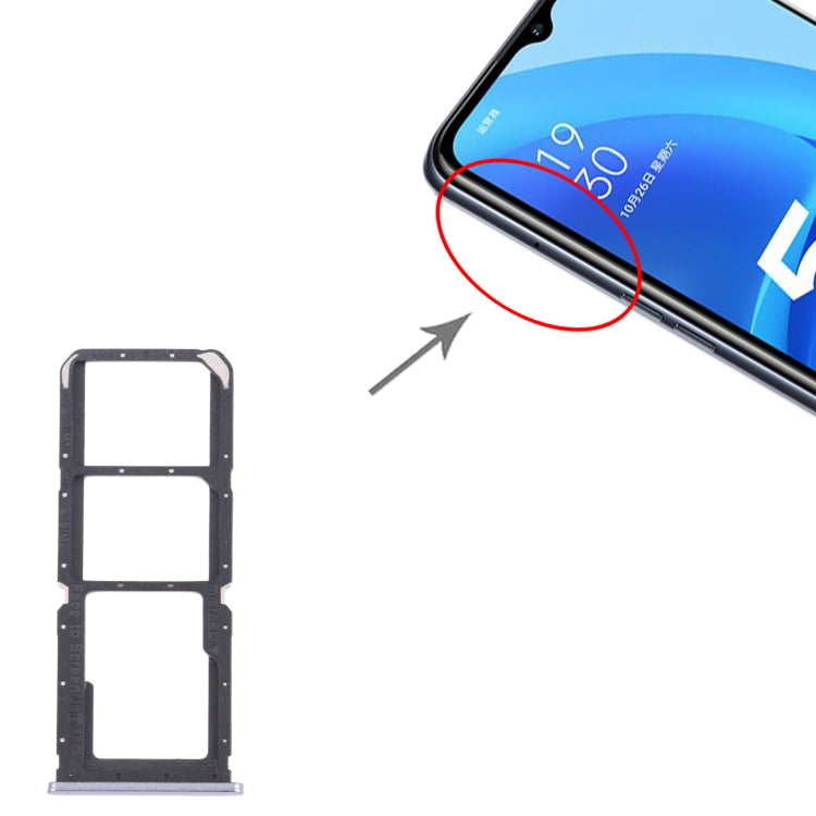 For OPPO A55 PEMM00, PEMM20, PEMT00, PEMT20  SIM Card Tray + SIM Card Tray + Micro SD Card Tray, For OPPO A55