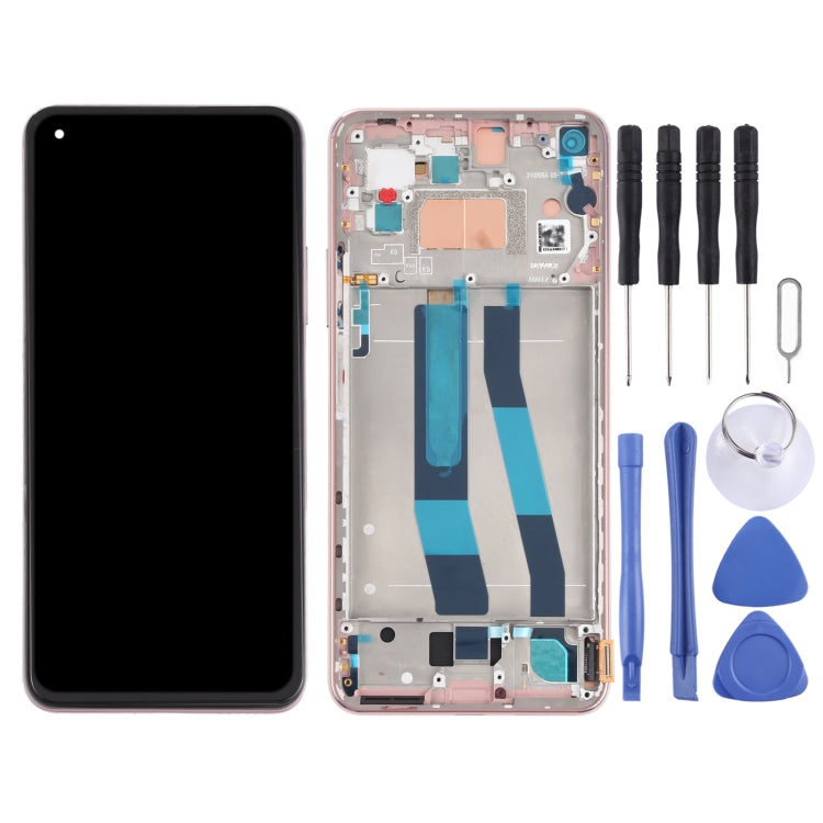 Original LCD Screen and Digitizer Full Assembly With Frame for Xiaomi Mi 11 Lite 4G/11 Lite 5G NE M2101K9AG M2101K9AI, For Xiaomi Mi 11 Lite 4G (Original)