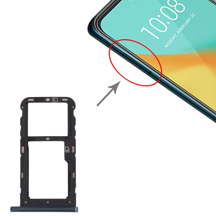 SIM Card Tray + SIM Card Tray / Micro SD Card Tray for ZTE Blade V10 Vita, For ZTE Blade V10 Vita(Dark Green), For ZTE Blade V10 Vita