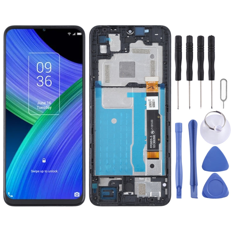 LCD Screen and Digitizer Full Assembly with Frame for TCL 20 R 5G, For TCL 20 R 5G