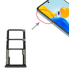 SIM Card Tray + SIM Card Tray + Micro SD Card Tray For Xiaomi Redmi Note 11S 5G, For Xiaomi Redmi Note 11S 5G