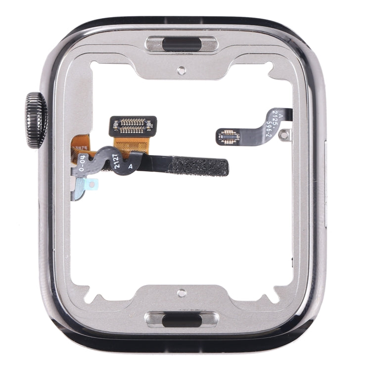 For Apple Watch Series 7 45mm Stainless Steel Middle Frame Bezel Plate with Loudspeaker / Power / Rotating Shaft Flex Cable, Series 7 45mm
