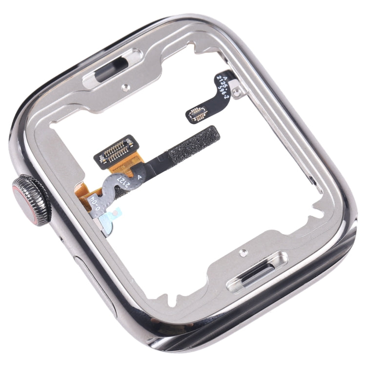 For Apple Watch Series 7 45mm Stainless Steel Middle Frame Bezel Plate with Loudspeaker / Power / Rotating Shaft Flex Cable, Series 7 45mm