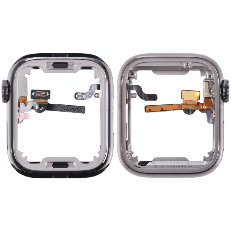 For Apple Watch Series 7 41mm Stainless Steel Middle Frame Bezel Plate with Loudspeaker / Power / Rotating Shaft Flex Cable, Series 7 41mm