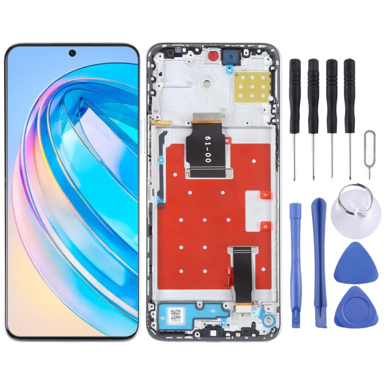 Original LCD Screen For Honor X8a Digitizer Full Assembly with Frame, For Honor X8a (Original)