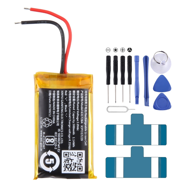 3.8V 300mAh 631728A Battery Replacement, Two Wire Welding, 3.8V 300mAh 631728A