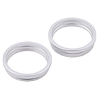 For iPhone 16 2pcs/set Rear Camera Glass Lens Metal Outside Protector Hoop Ring, For iPhone 16
