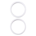 For iPhone 16 2pcs/set Rear Camera Glass Lens Metal Outside Protector Hoop Ring, For iPhone 16