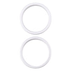 For iPhone 16 2pcs/set Rear Camera Glass Lens Metal Outside Protector Hoop Ring, For iPhone 16