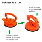 Large Car Dent Repair Puller Suction Cup Bodywork Panel Sucker, Large, Black, Large Orange