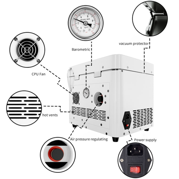 TBK808A Fitting and Defoaming All-in-one OCA Vacuum Laminating Machine, US Plug, TBK808A US Plug, TBK808A EU Plug