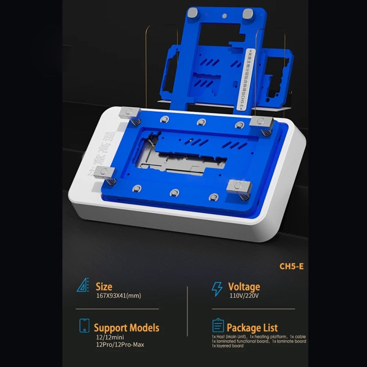 MiJing CH5 Motherboard Heater Preheater Layering Welding Platform for iPhone 12 Series, EU Plug, MiJing CH5 (US Plug), MiJing CH5 (EU Plug)