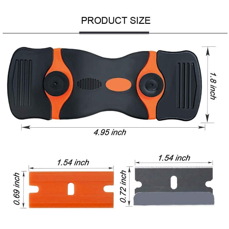 Double Headed Scraper Blade Glue Squeegee Remover Cleaner Tool, Double Headed  (Orange), Double Headed  (Blue), Double Headed (Yellow)