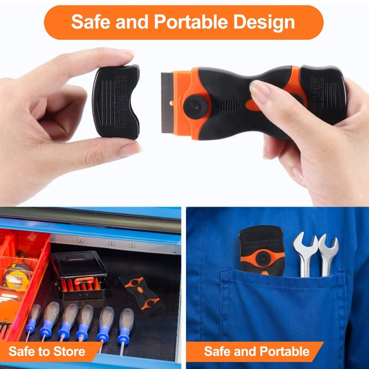 Double Headed Scraper Blade Glue Squeegee Remover Cleaner Tool, Double Headed  (Orange), Double Headed  (Blue), Double Headed (Yellow)