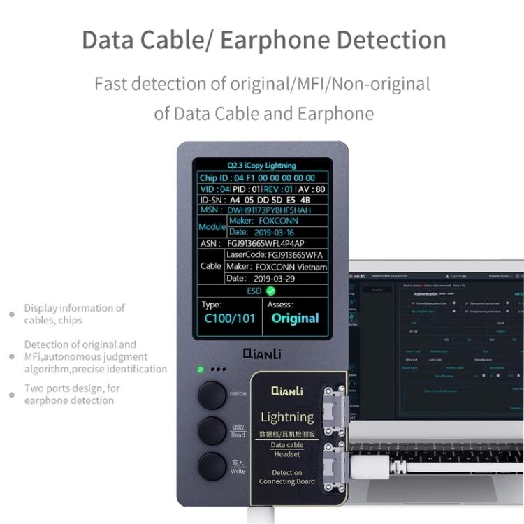 For iPhone 6 - 14 Pro Max 5 in 1 Qianli iCopy Plus 2.2 Repair Detection Programmer Set, 5 in 1