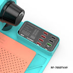 RF4 RF-7050TVA9 7X-50X Synchronous Zoom Trinocular Stereo Microscope with USB Charging Station, RF-7050TVA9(EU Plug), RF-7050TVA9(US Plug)