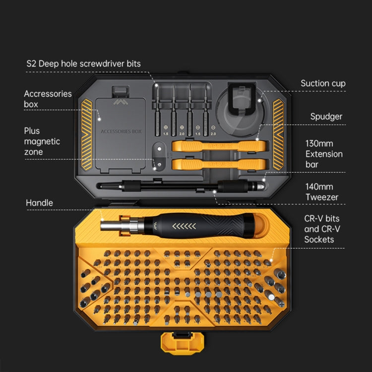 JAKEMY JM-8183 145 in 1 Manual Multi-purpose Tool Screwdriver Set, JM-8183