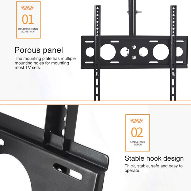 26-60 inch Universal Height & Angle Adjustable Single Screen TV Wall-mounted Ceiling Dual-use Bracket, Retractable Range: 0.5-1m, 26-60 inch