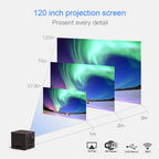 C80 DLP portable HD Projector 120-inch Giant Screen Projector Blu-ray 4K, Android 7.1.2, 2GB + 16GB, US Plug, AU Plug