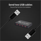 2x4 USB Switch 2 Port PCs Sharing 4 Devices for Printer Keyboard Mouse Monitor, 2x4 USB Switc