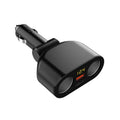 2 Cigarette Lighters + 2 USB Ports Multi-function Car Charger with Digital Display, Cigarette Lighters