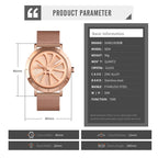 SKMEI 9204 Fashion Skeleton Rotating Dial Waterproof Business Mesh Belt Quartz Watch Men Watch