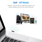 EDUP EP-AC1651 USB WIFI Adapter 650Mbps Dual Band 5G/2.4GHz External Wireless Network Card Wifi Dongle Receiver for Laptop Windows MacOS