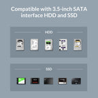 ORICO 6139C3-G2 3.5 inch Transparent USB3.1 Gen2 Type-C Hard Drive Dock