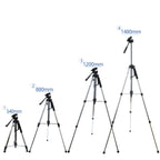 L-1200 Camera Tripod Live Broadcast Bracket For Mobile Phones, Cameras, Projectors 55-148CM Universal Adjustable Tripod (Silver), L-1200