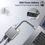 ZS-SG4T1HD2 4-in-1 Type-C to Dual HDMI + USB 3.0 Port + Type-C PD Charging Port Multi-functional HD Dock Adapter