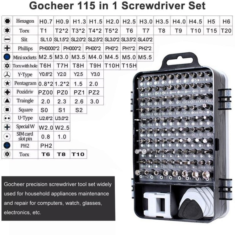 115 in 1 Precision Screw Driver Mobile Phone Computer Disassembly Maintenance Tool Set, 115 in 1 (Black), 115 in 1 (Red), 115 in 1 (Purple), 115 in 1 (Yellow), 115 in 1 (Blue)
