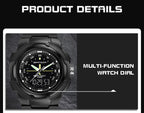 Sanda 3004 Electronic Watch Movement Men Watch Outdoor Sports Luminous Waterproof Multi-Function Watch