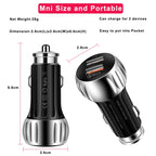 YSY-310QC18W QC3.0 Dual Port USB Car Charger + 3A USB to 8 Pin Data Cable, Cable Length: 1m, YSY-310QC18W with 8 Pin Cable, with 8 Pin Cable