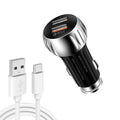 YSY-310QC18W QC3.0 Dual Port USB Car Charger + 3A USB to USB-C / Type-C Data Cable, Cable Length: 1m, YSY-310QC18W with Type-C Cable, with USB-C / Type-C Cable