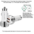 YSY-310QC18W QC3.0 Dual Port USB Car Charger + 3A USB to USB-C / Type-C Data Cable, Cable Length: 1m, YSY-310QC18W with Type-C Cable, with USB-C / Type-C Cable