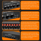 B042 4-in 2-out Power Amplifier Sound Switcher Loudspeaker Switch Distributor, 300W Per Channel Lossless Sound Quality, B042