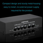 B042 4-in 2-out Power Amplifier Sound Switcher Loudspeaker Switch Distributor, 300W Per Channel Lossless Sound Quality, B042