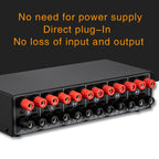B042 4-in 2-out Power Amplifier Sound Switcher Loudspeaker Switch Distributor, 300W Per Channel Lossless Sound Quality, B042
