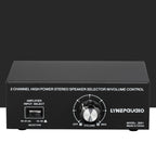 B051 2 Input And 1 Output Power Amplifier And Speaker Selection Switcher Output With Volume Adjustment 2 Power Amplifiers Audio Switcher Switch Distribution Comparator, B051