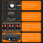 B051 2 Input And 1 Output Power Amplifier And Speaker Selection Switcher Output With Volume Adjustment 2 Power Amplifiers Audio Switcher Switch Distribution Comparator, B051