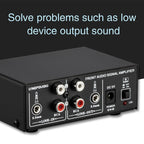 B053 Front Stereo Sound Amplifier Headphone Speaker Amplifier Booster with Volume Adjustment, 2-Way Mixer, USB 5V Power Supply, US Plug, B053