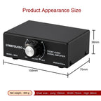 B053 Front Stereo Sound Amplifier Headphone Speaker Amplifier Booster with Volume Adjustment, 2-Way Mixer, USB 5V Power Supply, US Plug, B053