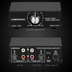 B053 Front Stereo Sound Amplifier Headphone Speaker Amplifier Booster with Volume Adjustment, 2-Way Mixer, USB 5V Power Supply, US Plug, B053