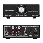 B053 Front Stereo Sound Amplifier Headphone Speaker Amplifier Booster with Volume Adjustment, 2-Way Mixer, USB 5V Power Supply, US Plug, B053