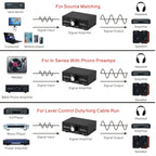 B053 Front Stereo Sound Amplifier Headphone Speaker Amplifier Booster with Volume Adjustment, 2-Way Mixer, USB 5V Power Supply, US Plug, B053