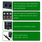 1-In 4-Out Front Stereo Signal Amplifier, Independent Output Volume Adjustment RCA Interface No Loss  Allocator, US Plug, B029
